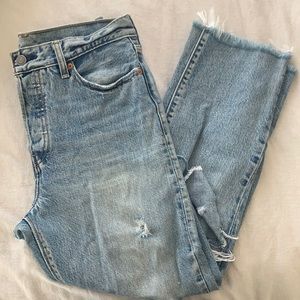 Distressed Levi’s Straight Leg Jean